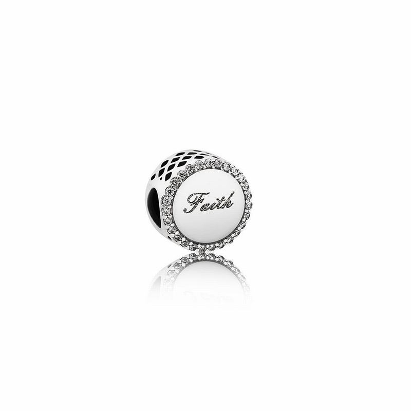 Pandora Faith Cross Charm Ireland - Sterling Silver/Cubic Zirconia - 421853HNT